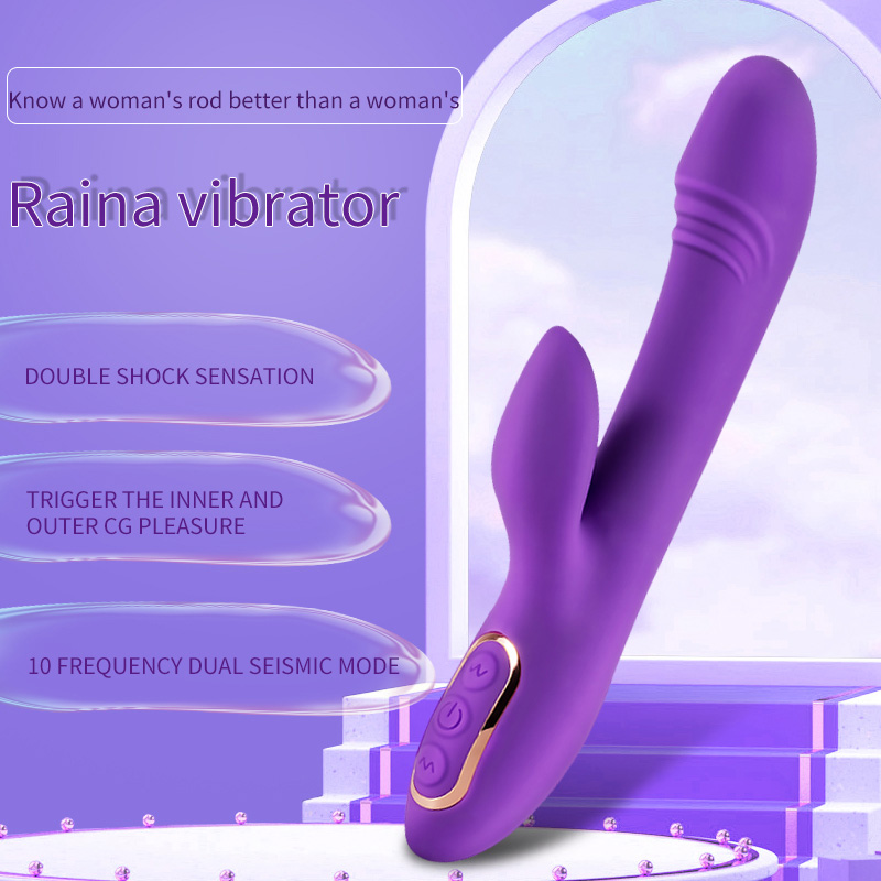 G Spot Rabbit Vibrador Clitoris Masajea Emakumeentzako Purple